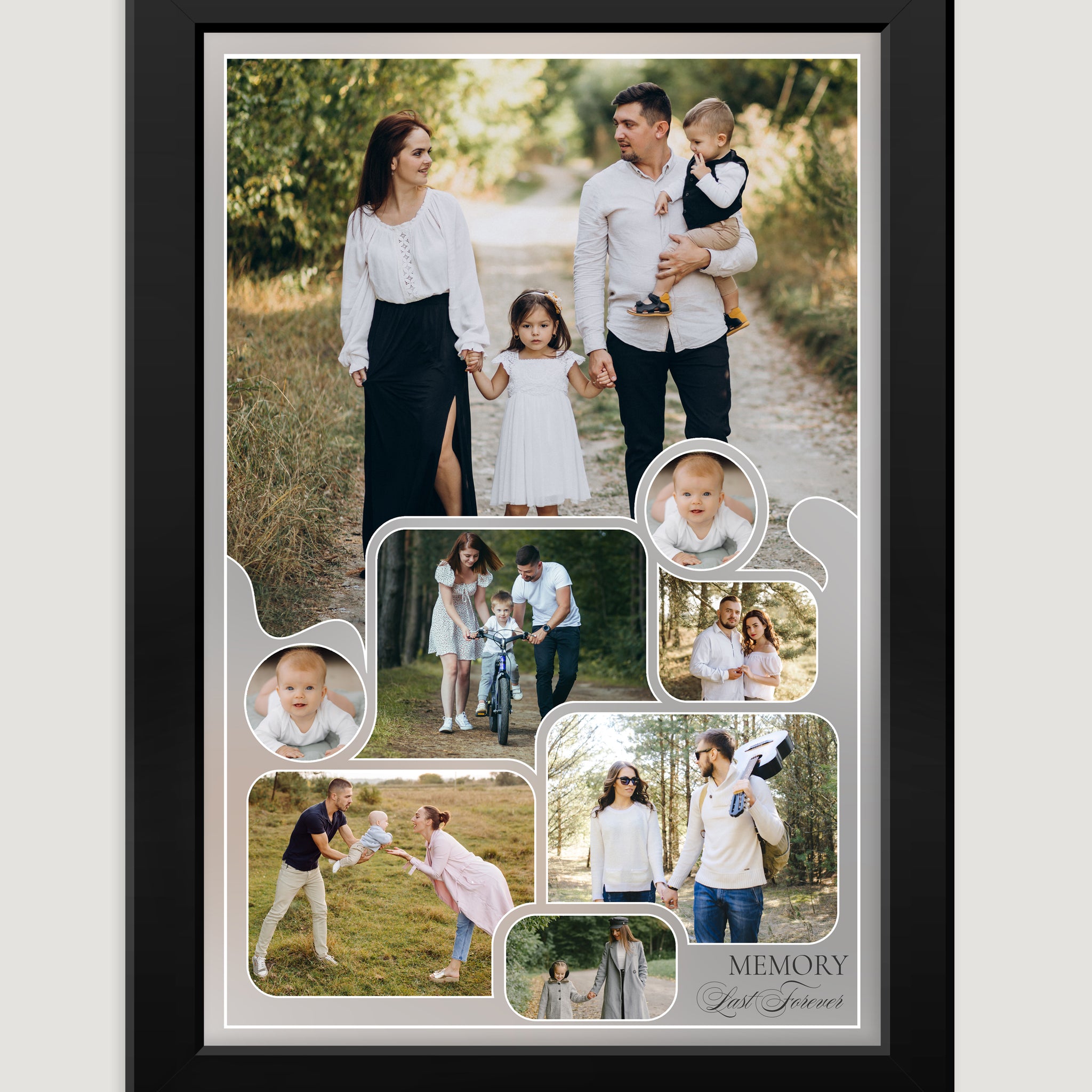 Family Customised Photo wtih date and name white Frames