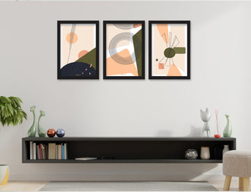 Abstract Art  Set of 3 Piece Wall Décor Set of Framed Wall Hanging Photo Framed | For Hotel, Office & Home