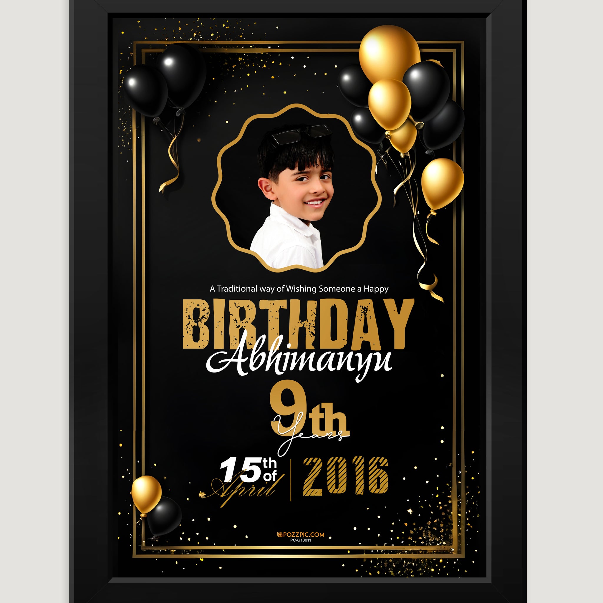 Birthday single photo  with name date  black and white premium quality  Frames