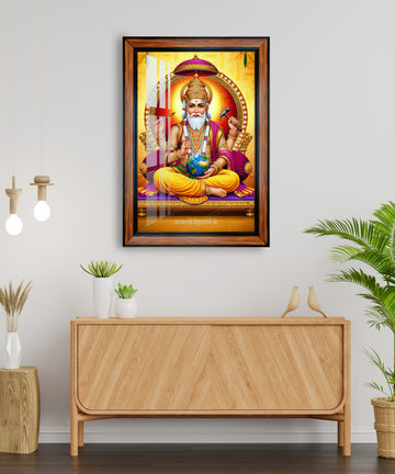 Vishwakarma Ji Religious Photo Frame for Home Decor and Pooja Room Wall Hanging