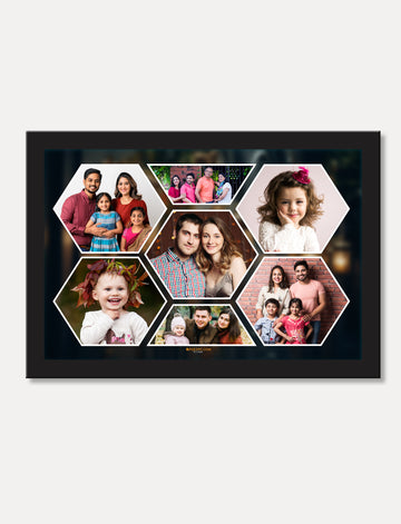 7 photos collage frame  Personalised Photo Collage  Black Frame Custom photos