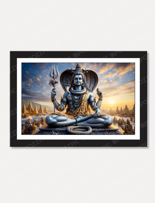 Shiv ji photo best looking for Living Room, Bedroom, Home, Office, Hotels usefull photo framed