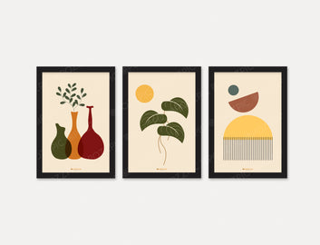 Raja shahi Wall Painting set of 3 Wall art framed paintings abstract Decor Wall Art Wall Prints life Wall Painting for Living Room, Bedroom, Kitchen and Office