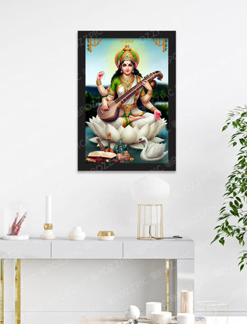 Jai Maa Saraswati Beautiful Photo Picture  for School, office and home