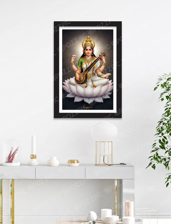 Poster Maa Saraswati Beautiful Photo Picture  for home decor, child room pooja ghar decor best look royal photo