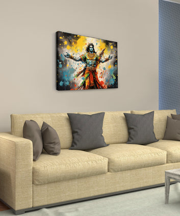 Krishna holi Canvas Art Print and Back side wooden frame Wall Decor
