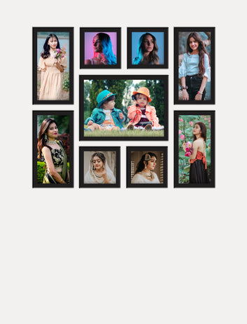 Framed Photo Prints  9 picture, 9 frame Big and small size Multi frame.