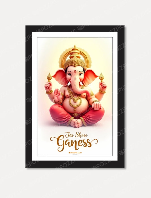 cute ganesh ji photo for home decor classical photo framed