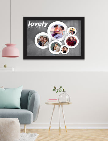 6 couple photos collage frame  Personalised Photo Collage  Black Frame Custom photos