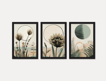 Gracie Oaks 3 Piece Wall Décor Set of Framed Wall Hanging Photo Framed | For Hotel, Office & Home