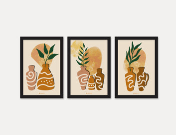 Abstract Art  Set of 3 Piece Wall Décor Set of Framed Wall Hanging Photo Framed | For Hotel, Office & Home