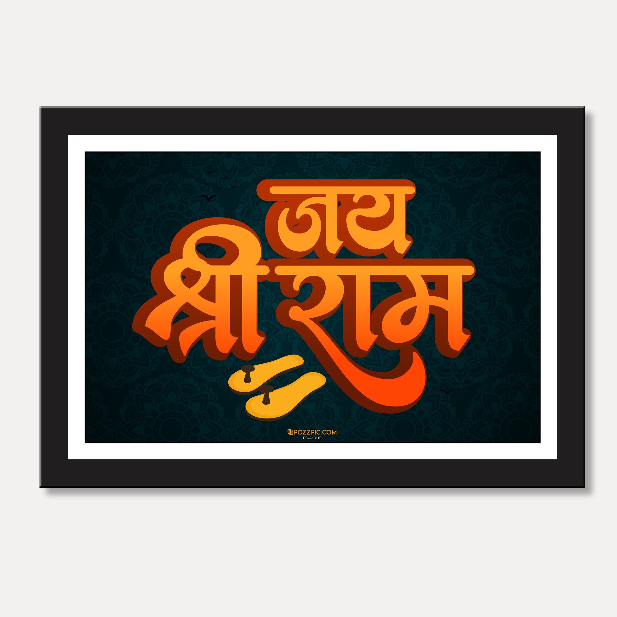 Jai shree ram with khwau wall art with framed for Living Room, Bedroom, Home, Office, Hotels