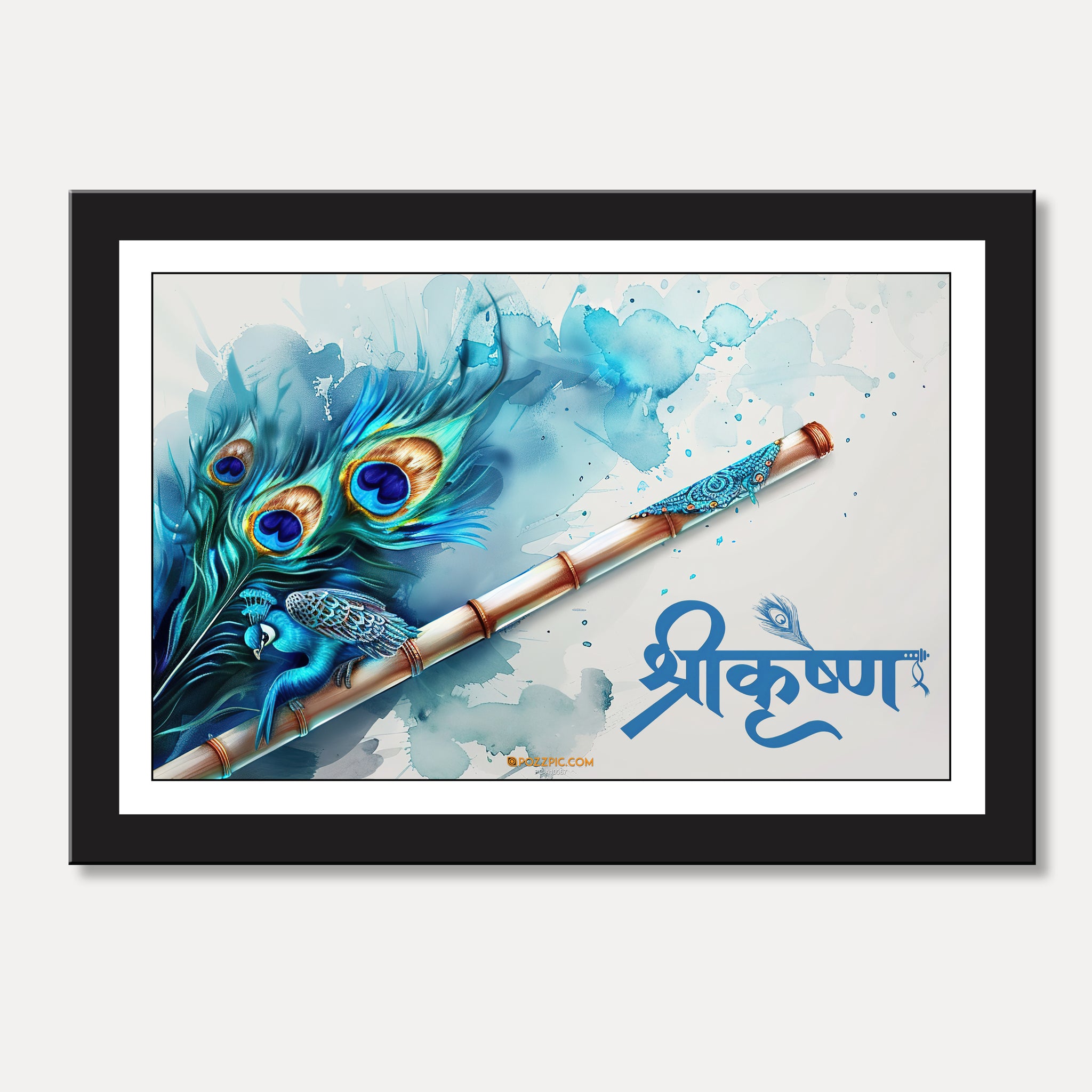 Sri krishna bansuri flut logo wall art for Living Room, Bedroom, Home, Office, Hotels
