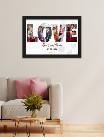 Love Letter Photo with date and name Collage your photo frame