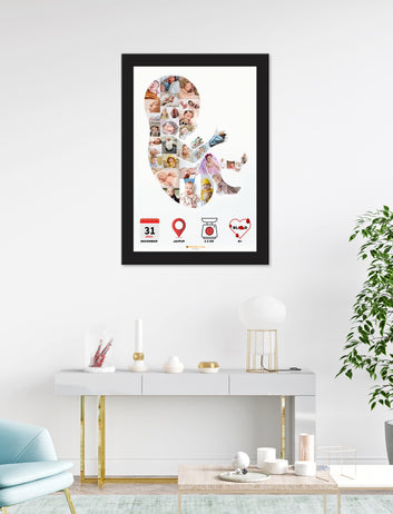 Newborn Baby Stats Poster, Baby Birth Details, Baby Birth Design, Baby Birth Record, Baby Birth Stats Sign, Baby Birth Wall Art Collage Customised Photo Frames