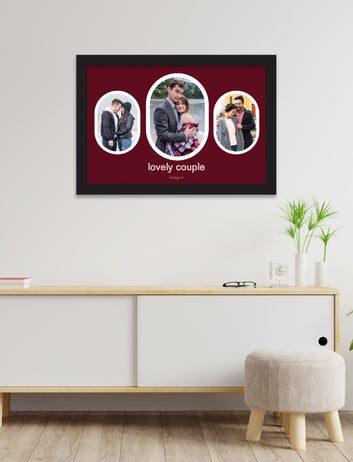 3 couple photos collage frame  Personalised Photo Collage  Black Frame Custom photos