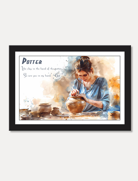 Pottery Maker Wall Painting framed for Living Room, Bedroom, Home, Office, Hotels decore