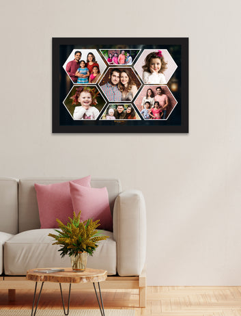 7 photos collage frame  Personalised Photo Collage  Black Frame Custom photos
