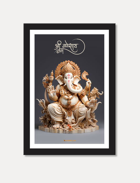 ganesha photo best photo for pooja ghar and ofiice with black framed