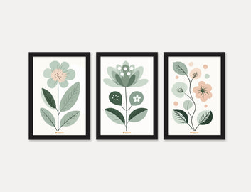 Abstract flower Art  Set of 3 Piece Wall Décor Set of Framed Wall Hanging Photo Framed | For Hotel, Office & Home