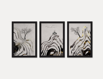 3 Piece Set of Framed Wall Hanging Photo Framed | For Hotel, Office & Home
