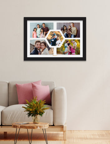 5 photos collage frame  Personalised Photo Collage  Black Frame Custom photos