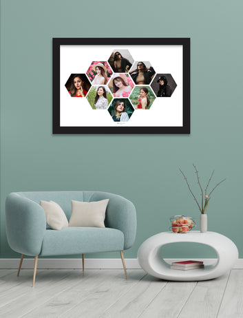 9 photo collage frame  Personalised Photo Collage  Black Frame Custom photos