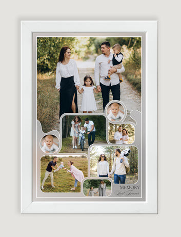 Family Customised Photo wtih date and name white Frames