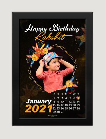 Birthday Customised Photo wtih date and name white Frames