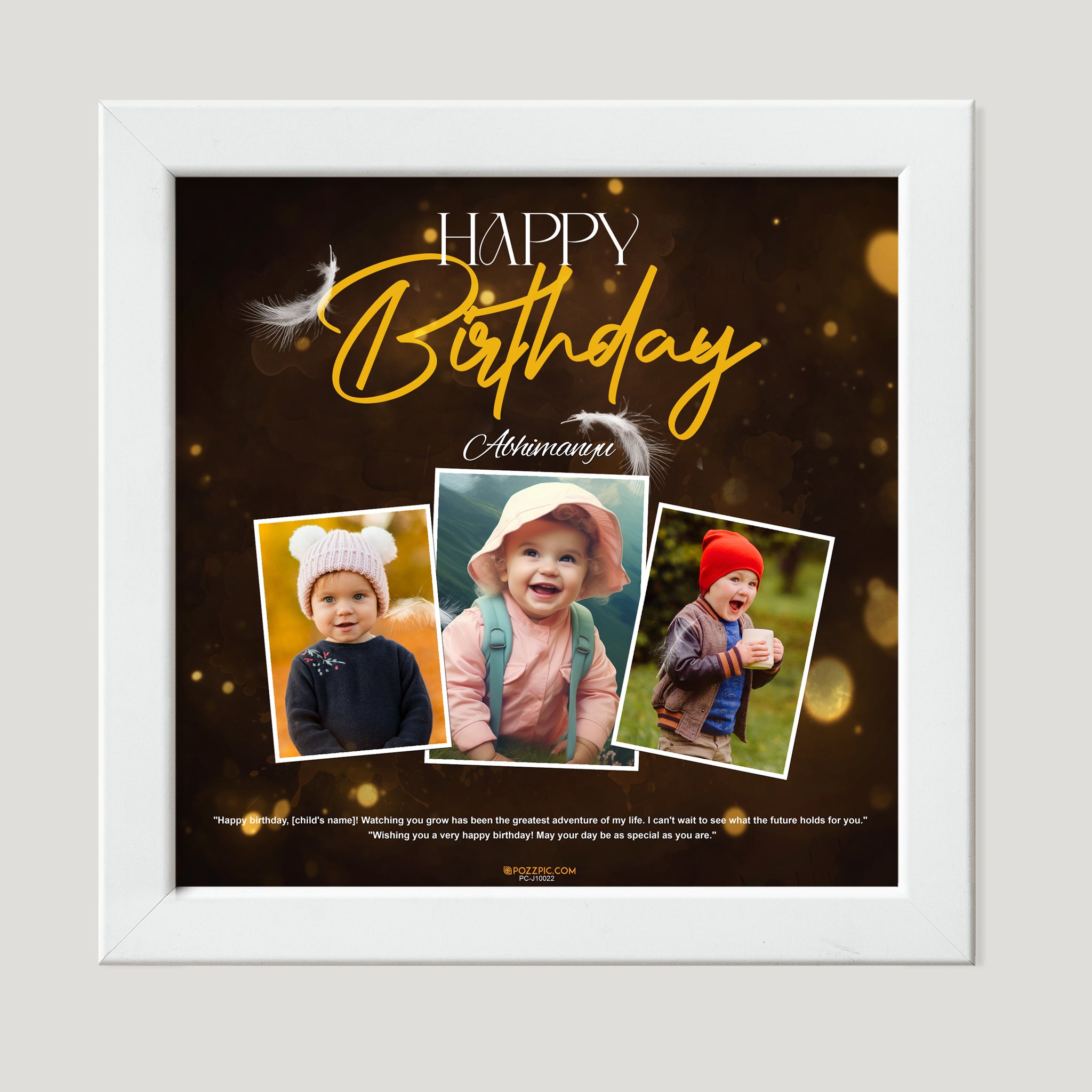 Little baby birthday photo frame black and white premium quality square Frames