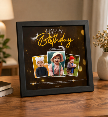 Little baby birthday photo frame black and white premium quality square Frames