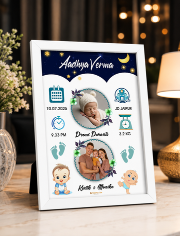 Personalized Baby Frame Photo gift black and white premium quality  Frames