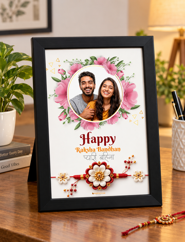 GIFT for Sister Rakhi Personalisedphoto frame Customised Photo wtih  Frames