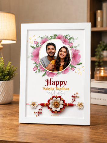GIFT for Sister Rakhi Personalisedphoto frame Customised Photo wtih  Frames