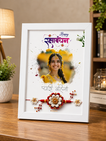 GIFT for Sister Rakhi Personalised photo frame Customised Photo wtih  Frames