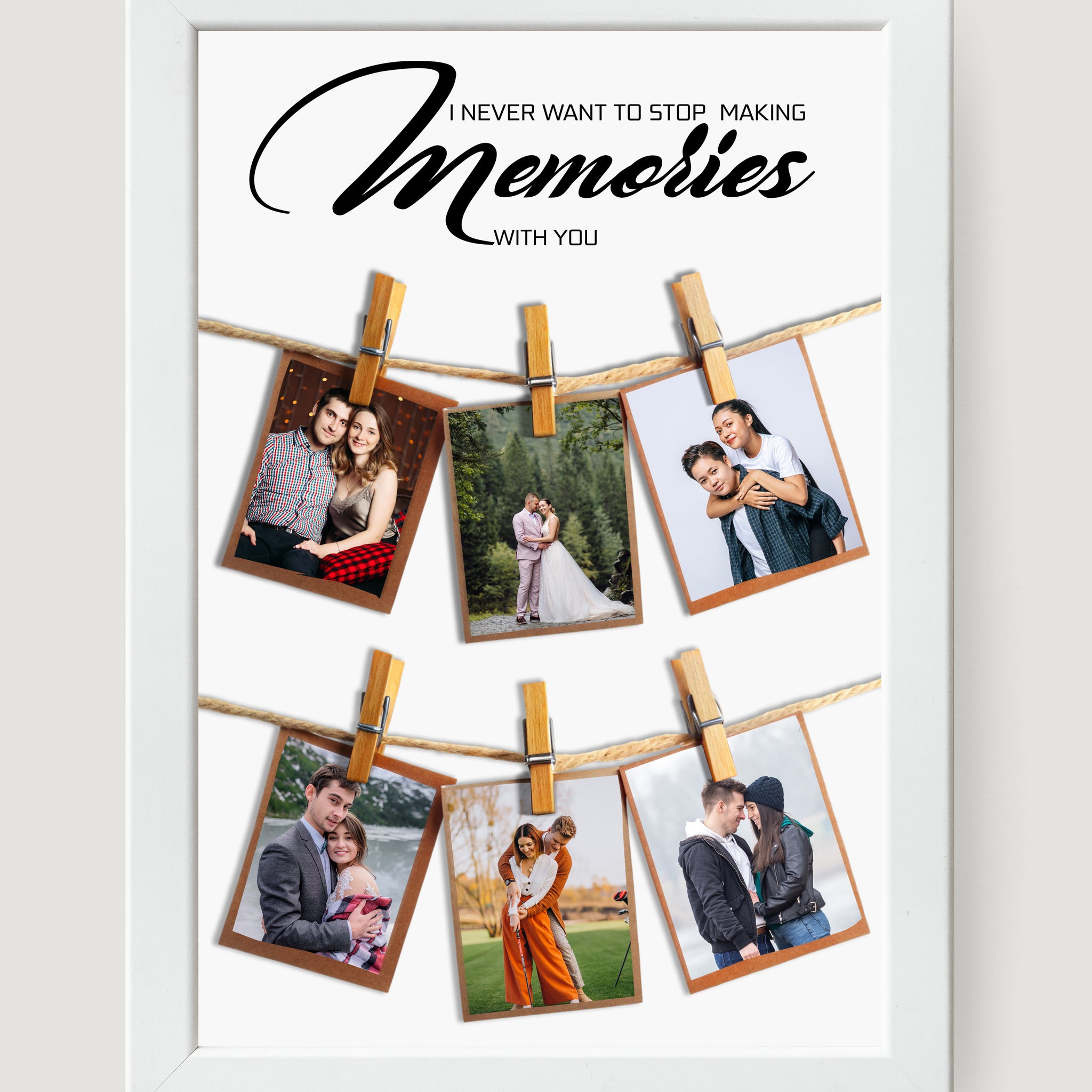 Customised memories 6 Photo white Frames