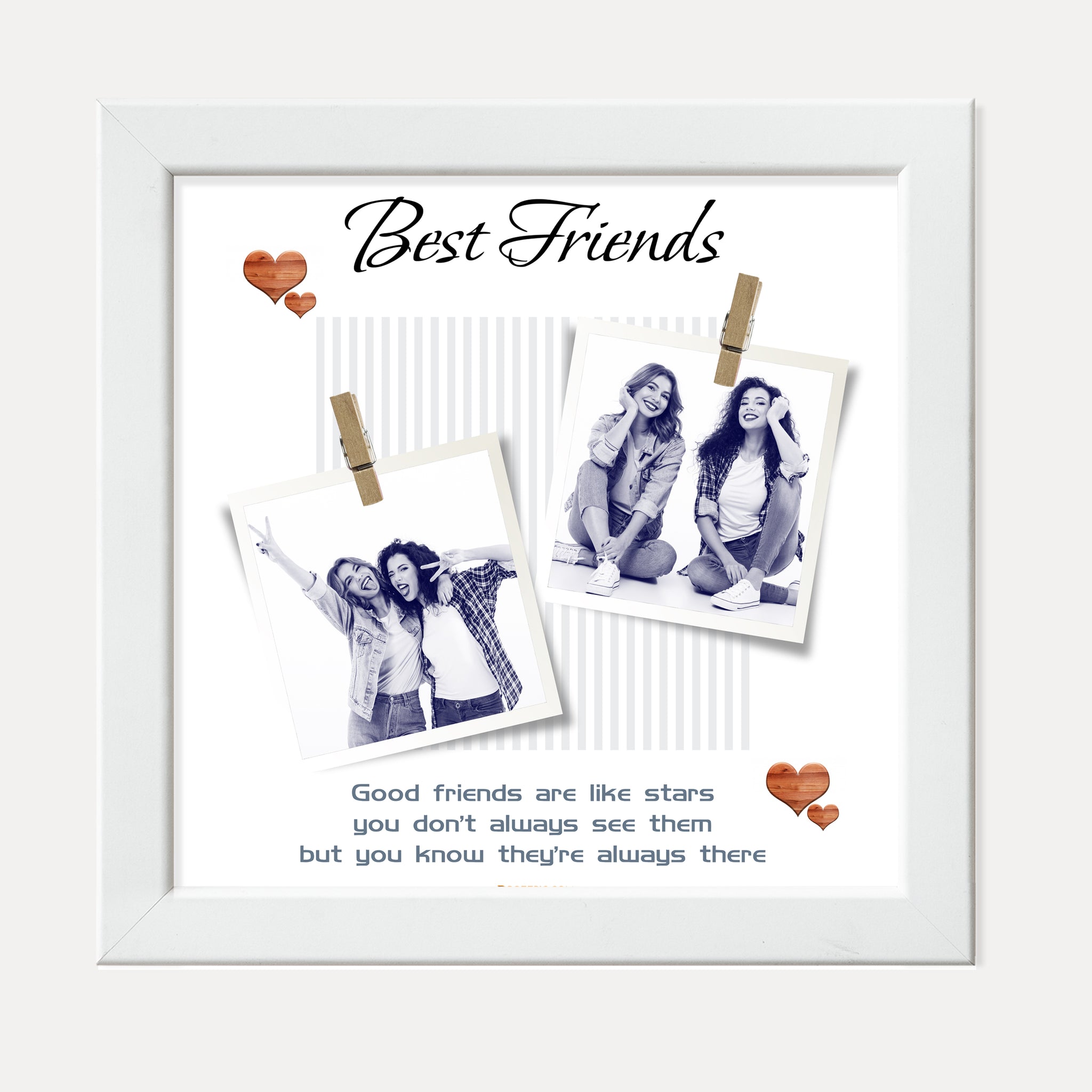 Best friends photo gift 2 photo black and white premium quality  Frames