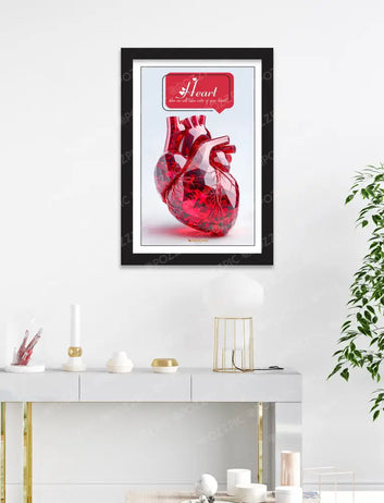 A decorative heart-shaped cardiologist frame representing warmth and generosity, 