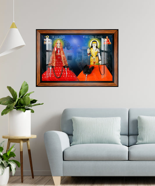 kalde mata (satti mata) with Guru jasnath ji maharaj  (Katriyasar) photo frame for home and office