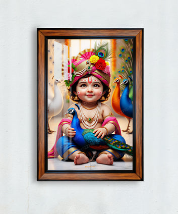 Cute Baby Krishna Photo Frame for home and office décor