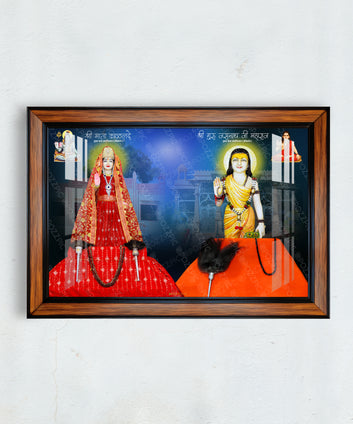 kalde mata (satti mata) with Guru jasnath ji maharaj  (Katriyasar) photo frame for home and office