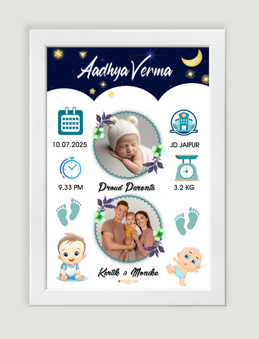 Personalized Baby Frame Photo gift black and white premium quality  Frames