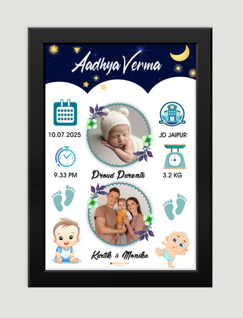 Personalized Baby Frame Photo gift black and white premium quality  Frames